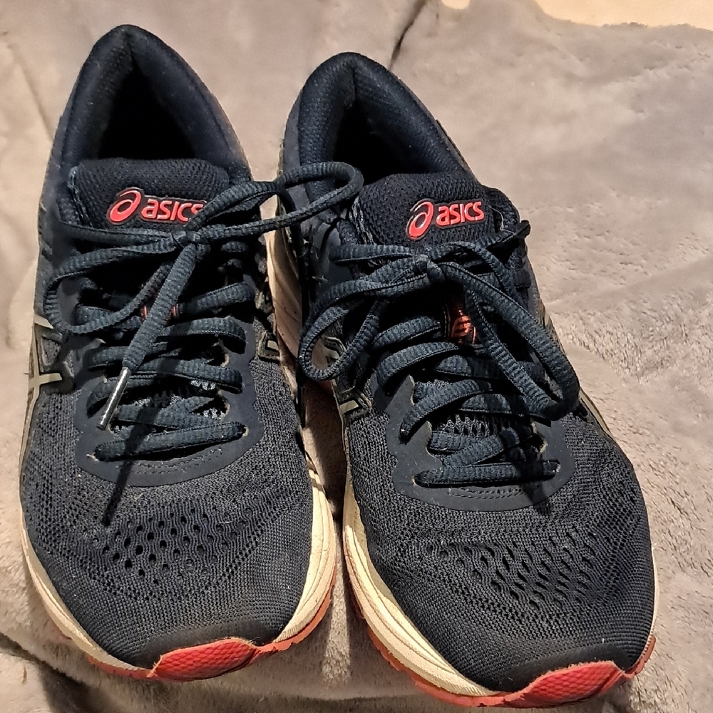 Asics Blue and Pink Athletic Shoes with Breathable Design